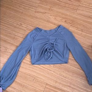 Crop top long sleeve blouse